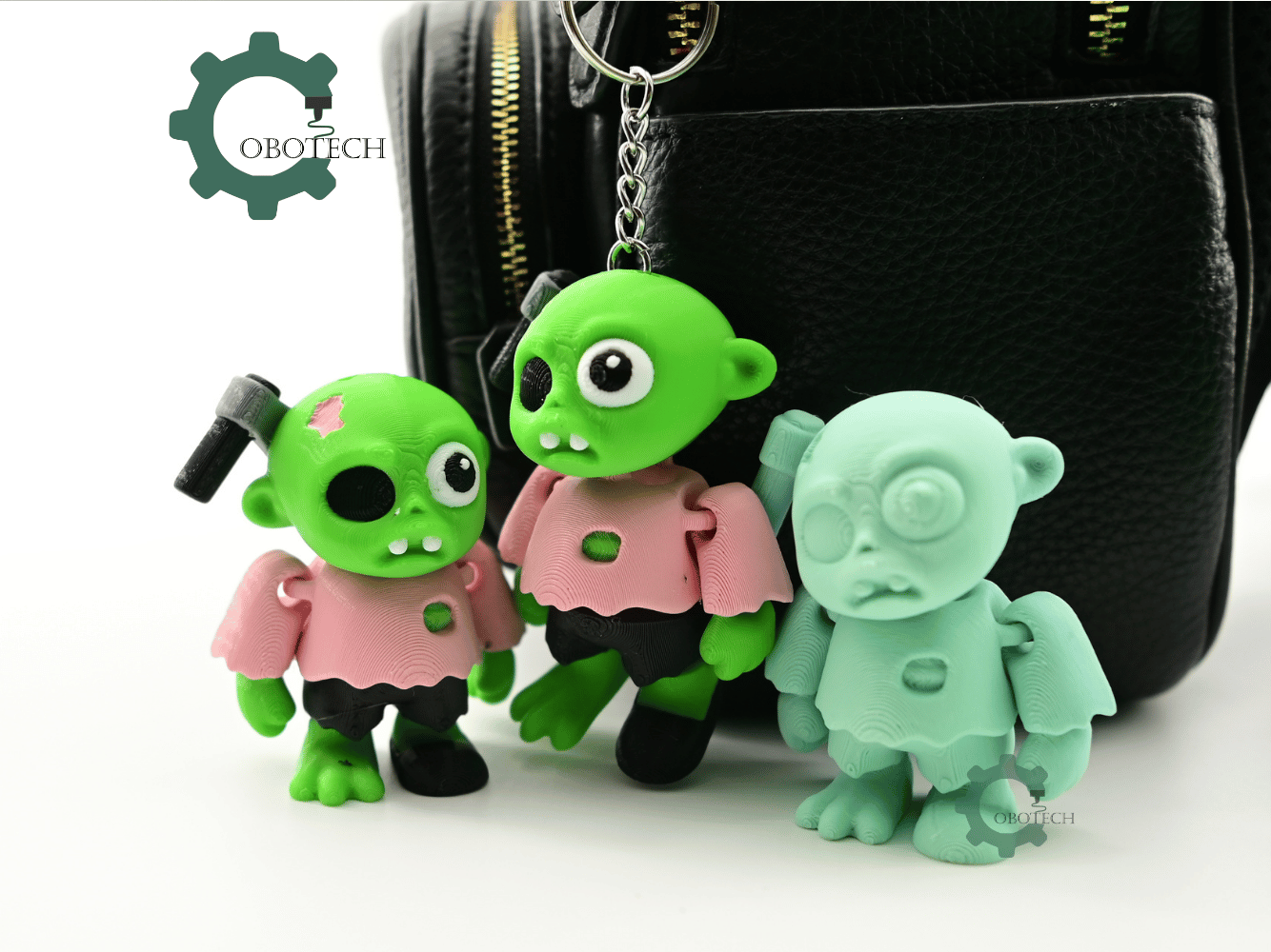 Digital Downloads - Cobotech Halloween Axe Zombie Articulated Keychain - Cute Backpack Keychain