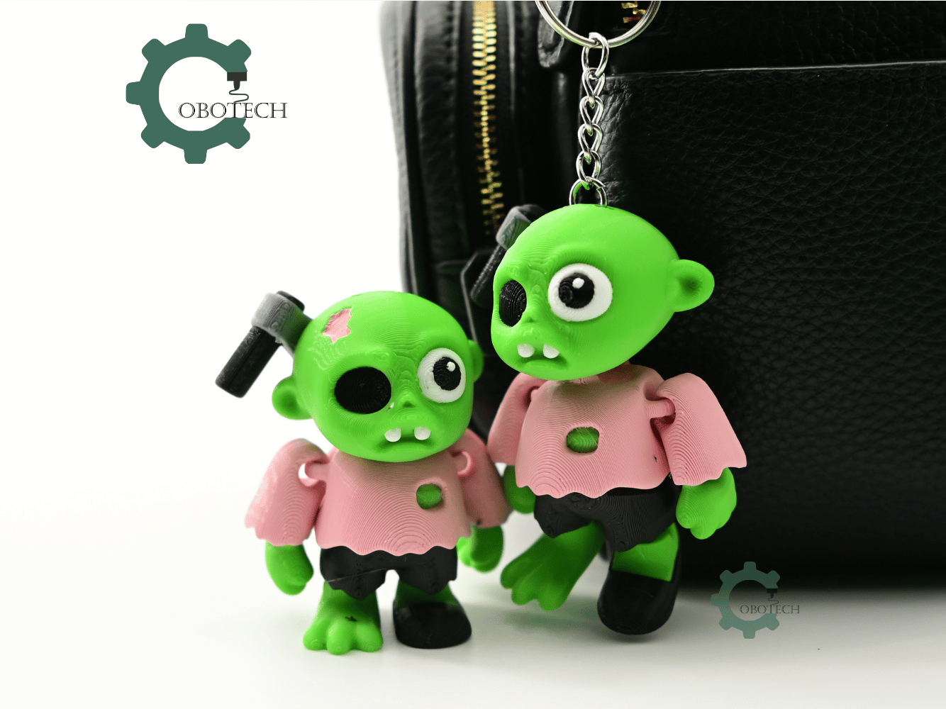 Digital Downloads - Cobotech Halloween Axe Zombie Articulated Keychain - Cute Backpack Keychain
