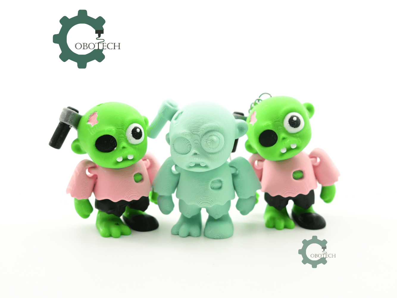 Digital Downloads - Cobotech Halloween Axe Zombie Articulated Keychain - Cute Backpack Keychain