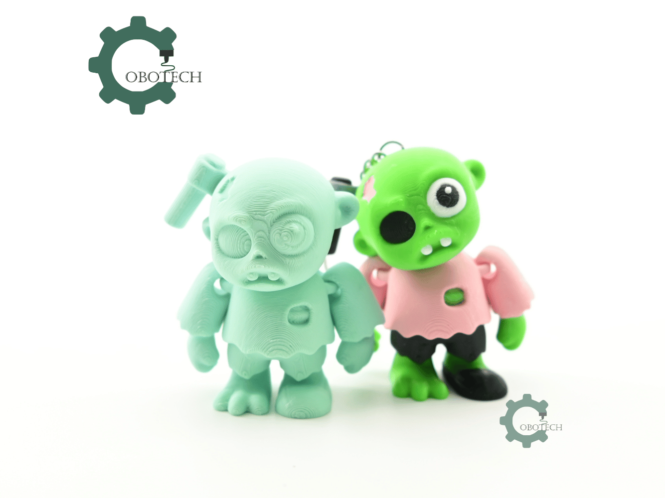 Digital Downloads - Cobotech Halloween Axe Zombie Articulated Keychain - Cute Backpack Keychain