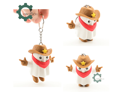 Digital Downloads - Cobotech Halloween Cowboy Ghost Articulated Keychain - Cute Backpack Keychain
