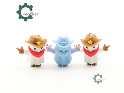 Digital Downloads - Cobotech Halloween Cowboy Ghost Articulated Keychain - Cute Backpack Keychain