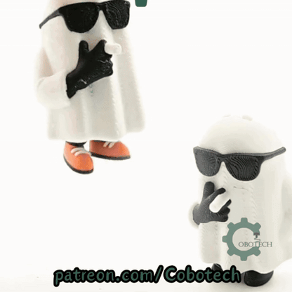 Digital Downloads - Cobotech Halloween Ghost Smoking Articulated Keychain - Cute Backpack Keychain