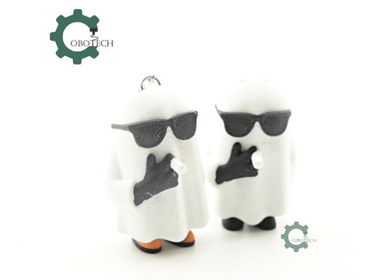 Digital Downloads - Cobotech Halloween Ghost Smoking Articulated Keychain - Cute Backpack Keychain