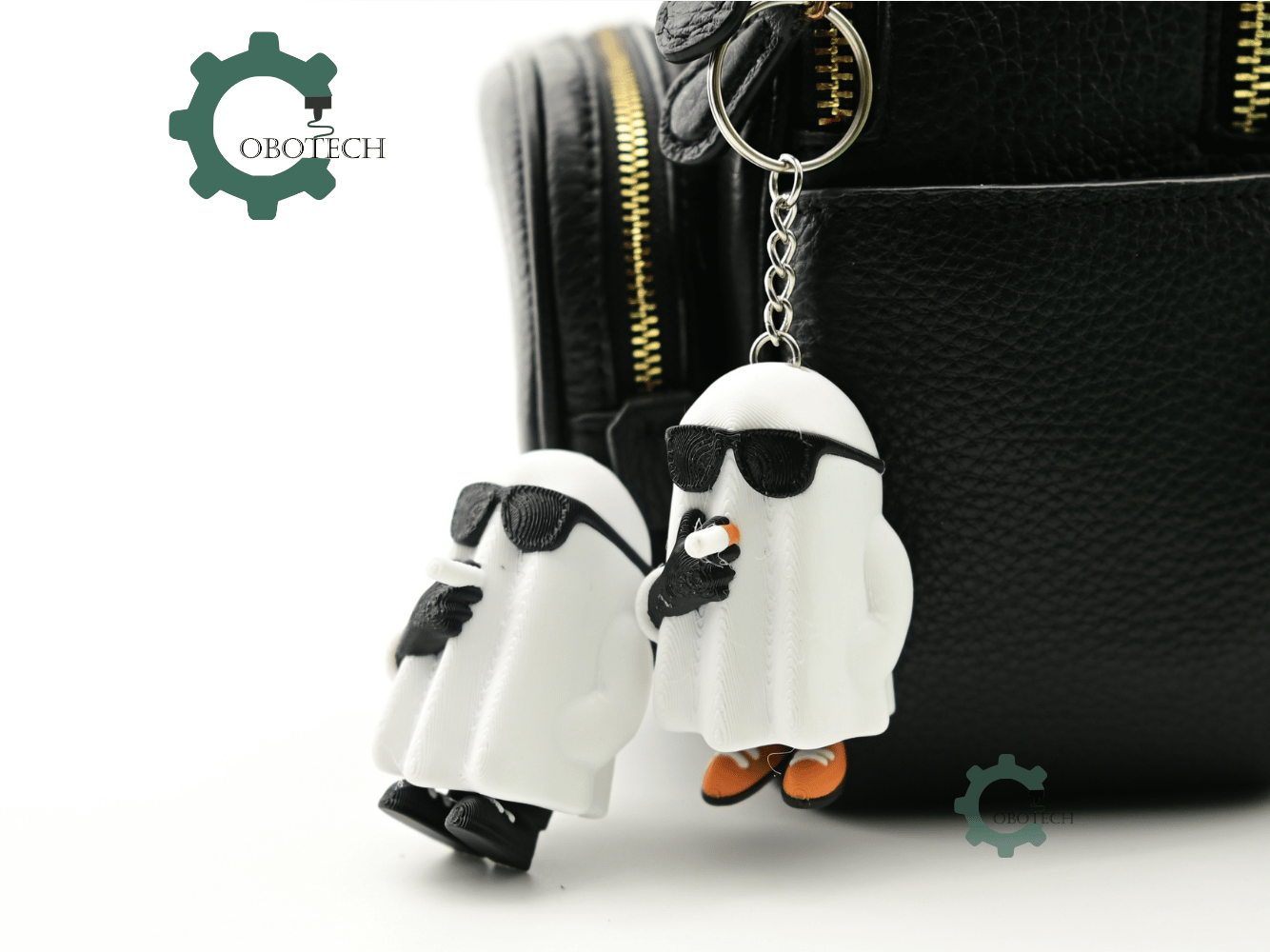 Digital Downloads - Cobotech Halloween Ghost Smoking Articulated Keychain - Cute Backpack Keychain
