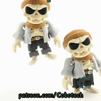 Digital Downloads - Cobotech Halloween Poor Grumpy Skeleton Articulated Keychain - Cute Backpack Keychain