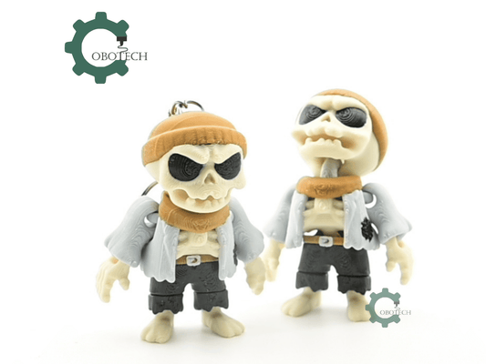 Digital Downloads - Cobotech Halloween Poor Grumpy Skeleton Articulated Keychain - Cute Backpack Keychain