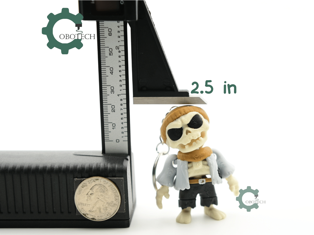 Digital Downloads - Cobotech Halloween Poor Grumpy Skeleton Articulated Keychain - Cute Backpack Keychain