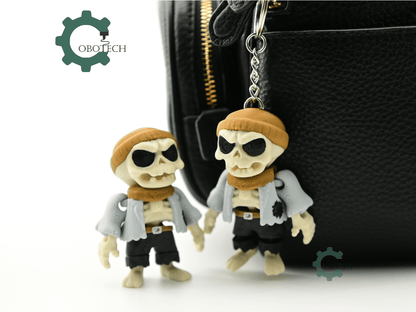 Digital Downloads - Cobotech Halloween Poor Grumpy Skeleton Articulated Keychain - Cute Backpack Keychain