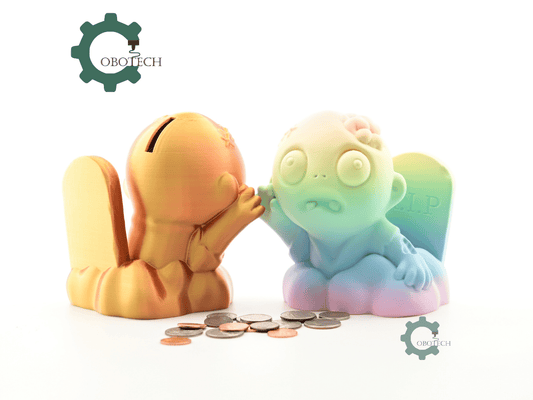 Digital Downloads - Cobotech Halloween Rip Zombie Piggy Bank - Desk Decor - Coin Bank Gifts