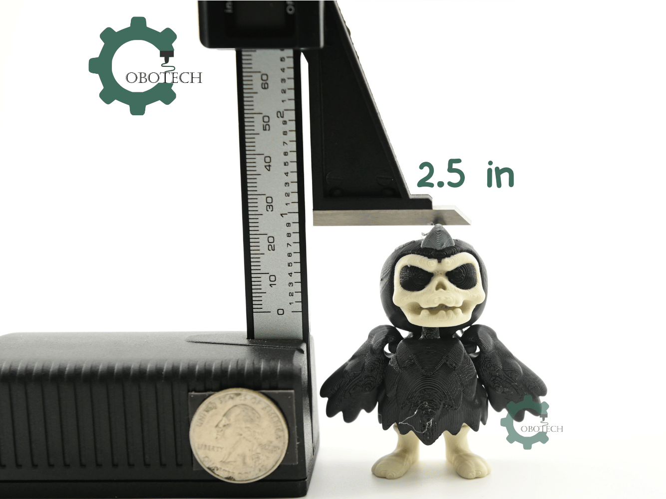 Digital Downloads - Cobotech Halloween Skeleton Crow Articulated Keychain - Cute Backpack Keychain