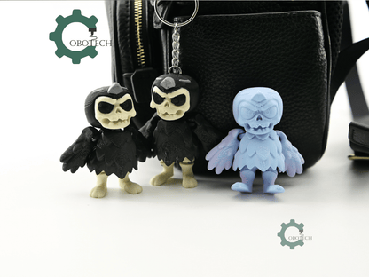 Digital Downloads - Cobotech Halloween Skeleton Crow Articulated Keychain - Cute Backpack Keychain