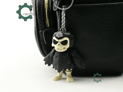 Digital Downloads - Cobotech Halloween Skeleton Crow Articulated Keychain - Cute Backpack Keychain