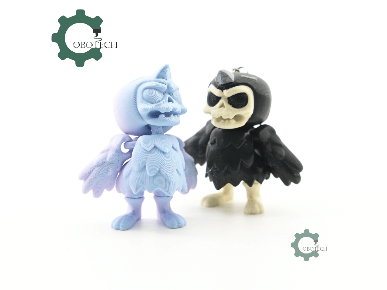 Digital Downloads - Cobotech Halloween Skeleton Crow Articulated Keychain - Cute Backpack Keychain