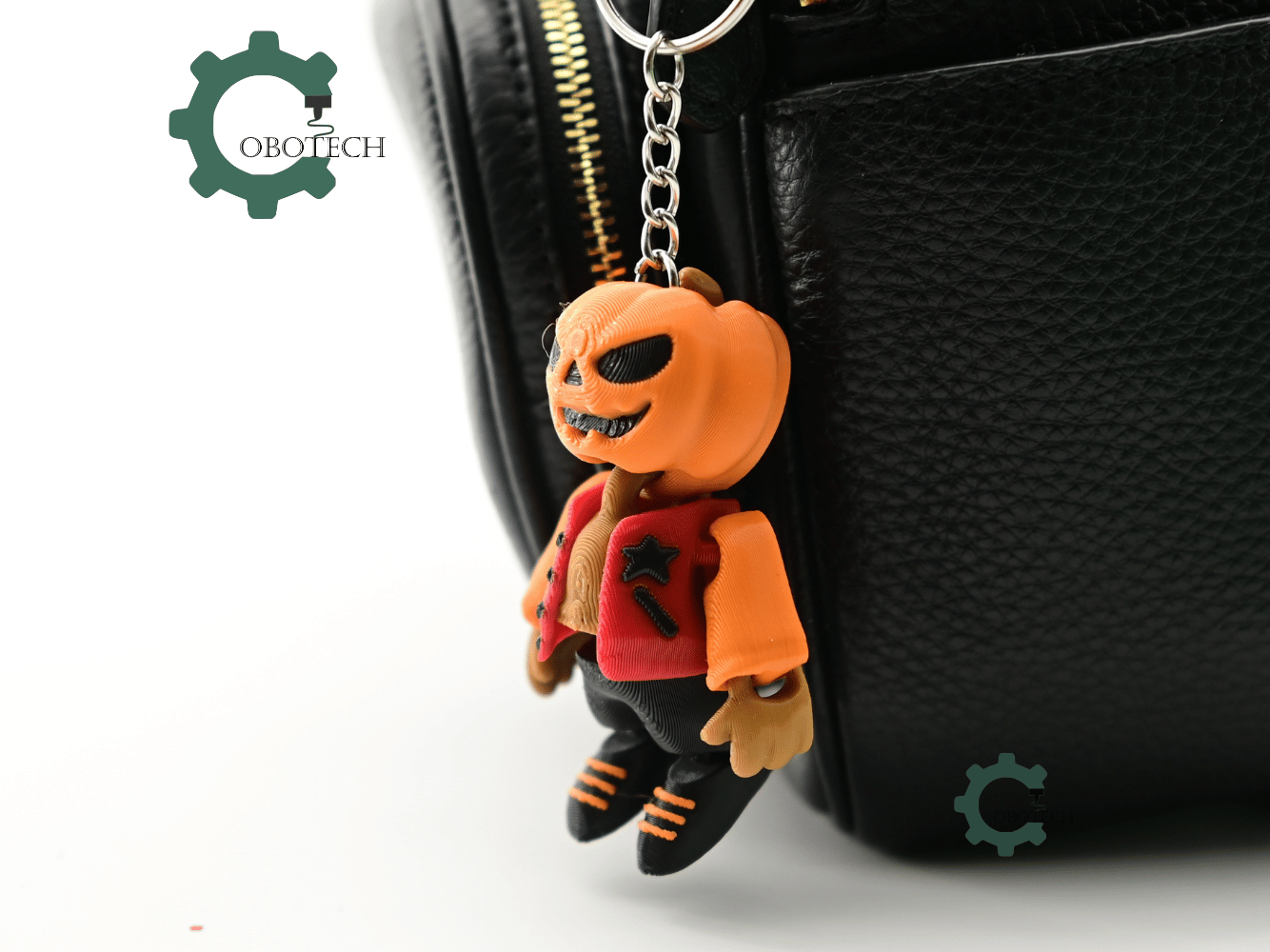Digital Downloads - Cobotech Halloween Urban Pumpkin Head Articulated Keychain - Cute Backpack Keychain