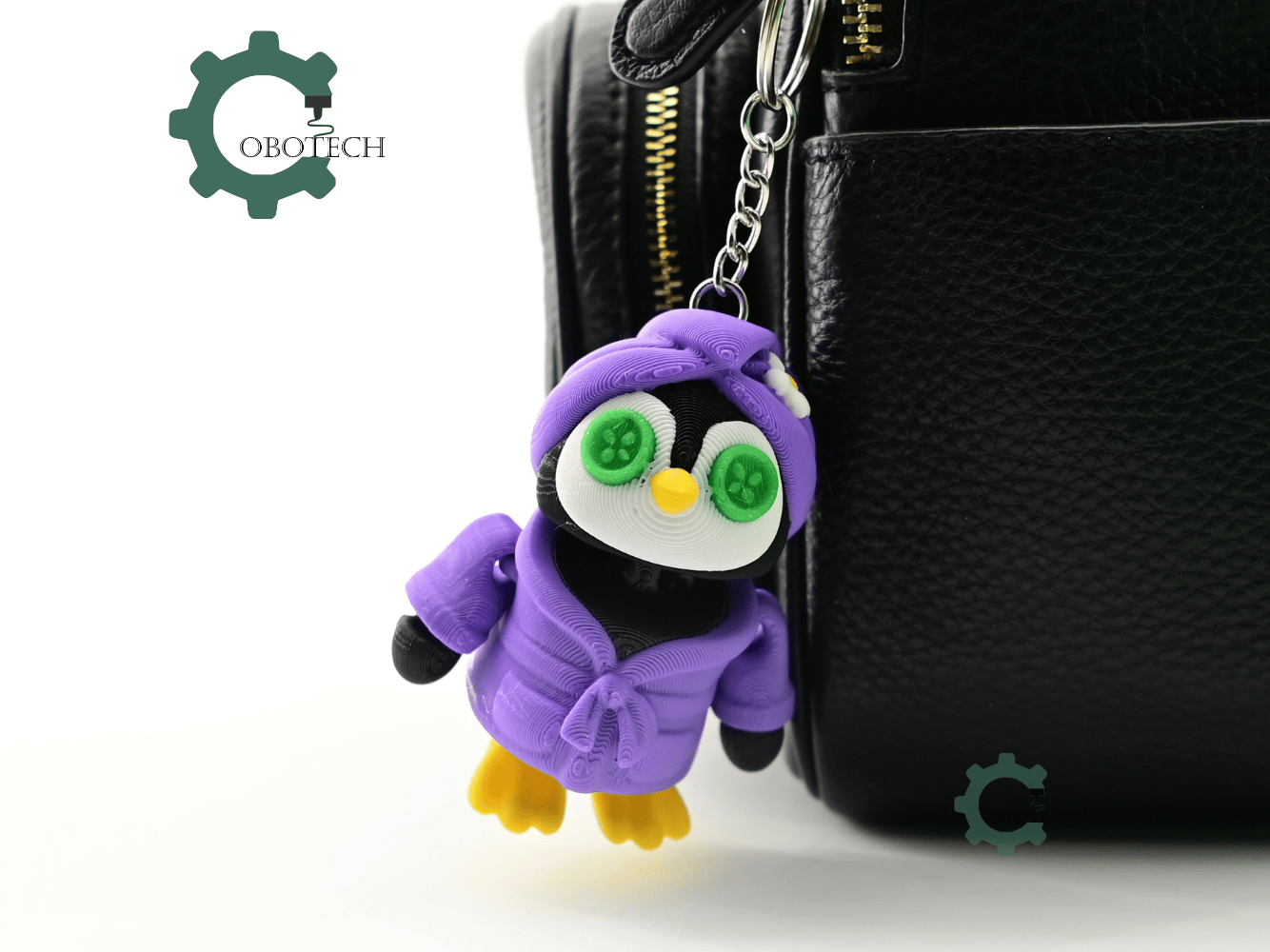 Digital Downloads - Cobotech Penguin Spa Retreat Articulated Keychain - Cute Backpack Keychain