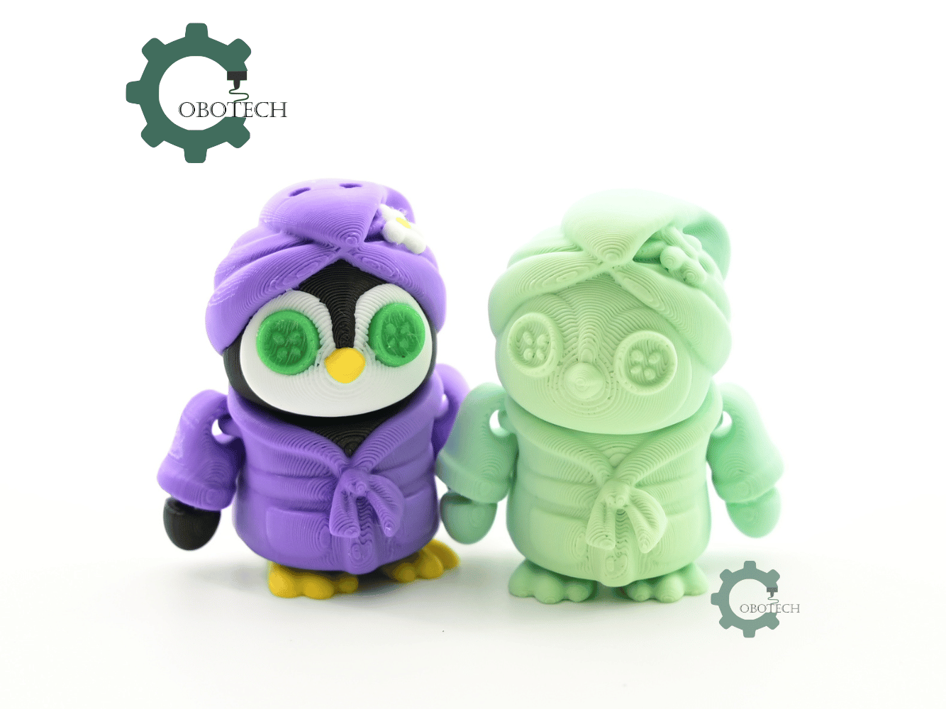 Digital Downloads - Cobotech Penguin Spa Retreat Articulated Keychain - Cute Backpack Keychain