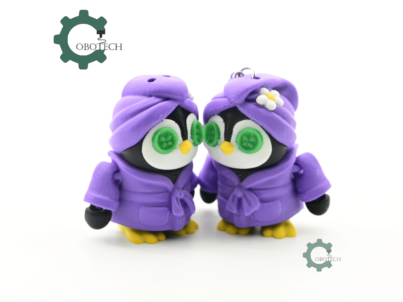 Digital Downloads - Cobotech Penguin Spa Retreat Articulated Keychain - Cute Backpack Keychain