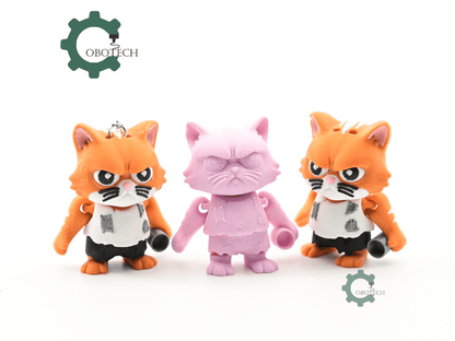 Digital Downloads - Cobotech Poor Angry Cat Articulated Keychain - Cute Backpack Keychain