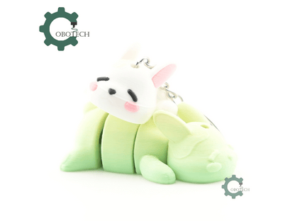 Digital Downloads - Cobotech Sleepy Bunny Articulated Keychain - Cute Backpack Keychain