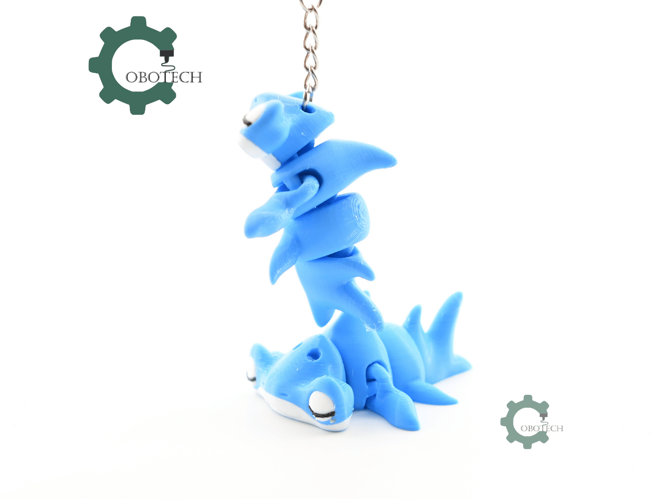 Digital Downloads - Cobotech Sleepy Hammerhead Shark Articulated Keychain - Cute Backpack Keychain