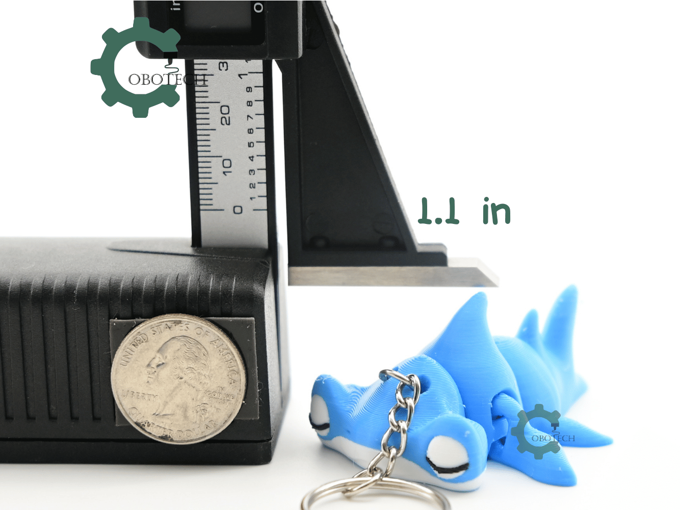 Digital Downloads - Cobotech Sleepy Hammerhead Shark Articulated Keychain - Cute Backpack Keychain
