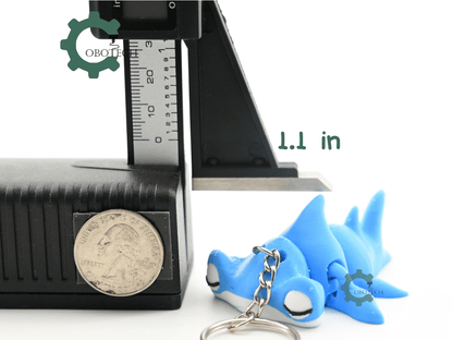 Digital Downloads - Cobotech Sleepy Hammerhead Shark Articulated Keychain - Cute Backpack Keychain