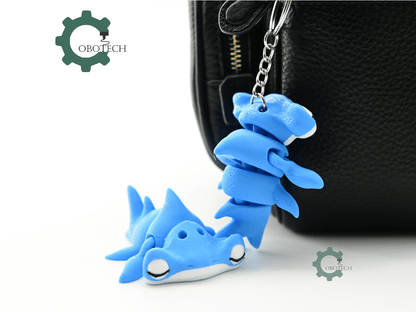 Digital Downloads - Cobotech Sleepy Hammerhead Shark Articulated Keychain - Cute Backpack Keychain