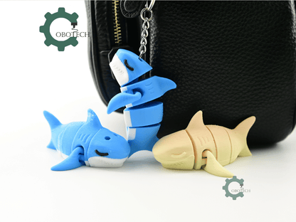 Digital Downloads - Cobotech Sleepy Shark Articulated Keychain - Cute Backpack Keychain