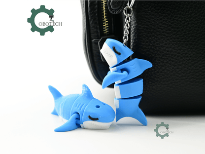 Digital Downloads - Cobotech Sleepy Shark Articulated Keychain - Cute Backpack Keychain