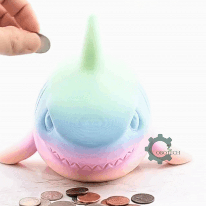 Digital Downloads - Cobotech Smiling Shark Piggy Bank - Desk Decor - Coin Bank Gifts