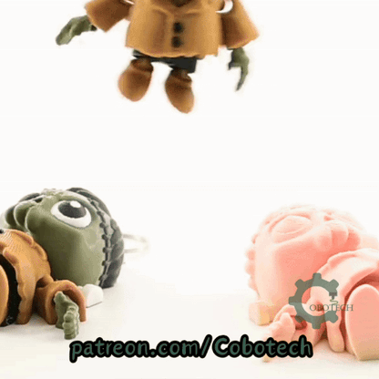 Digital Downloads - Cobotech Spooky Halloween Frankenstein Articulated Keychain - Cute Backpack Keychain
