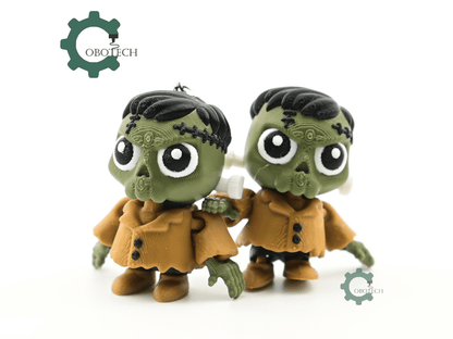 Digital Downloads - Cobotech Spooky Halloween Frankenstein Articulated Keychain - Cute Backpack Keychain
