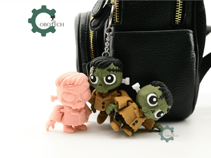 Digital Downloads - Cobotech Spooky Halloween Frankenstein Articulated Keychain - Cute Backpack Keychain
