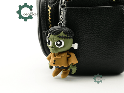Digital Downloads - Cobotech Spooky Halloween Frankenstein Articulated Keychain - Cute Backpack Keychain