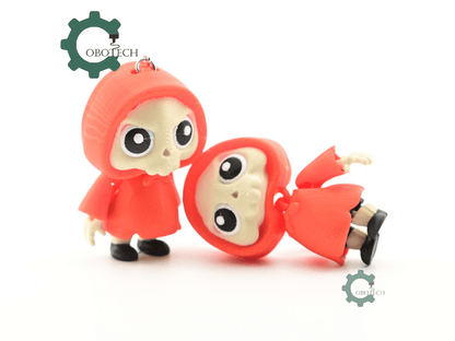 Digital Downloads - Cobotech Spooky Halloween Hoodie Skeleton Articulated Keychain - Cute Backpack Keychain