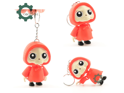 Digital Downloads - Cobotech Spooky Halloween Hoodie Skeleton Articulated Keychain - Cute Backpack Keychain