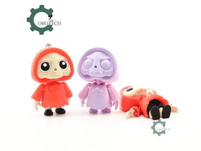 Digital Downloads - Cobotech Spooky Halloween Hoodie Skeleton Articulated Keychain - Cute Backpack Keychain