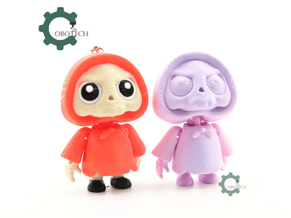 Digital Downloads - Cobotech Spooky Halloween Hoodie Skeleton Articulated Keychain - Cute Backpack Keychain