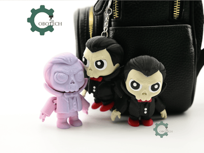 Digital Downloads - Cobotech Spooky Halloween Vampire Skull Articulated Keychain - Cute Backpack Keychain