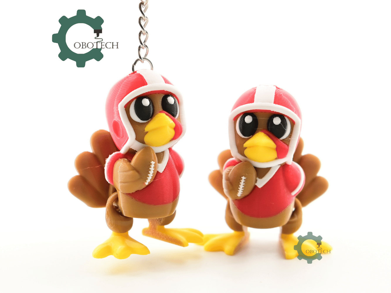 Digital Downloads - Cobotech Thanksgiving Football Turkey Articulated Keychain - Cute Backpack Keychain