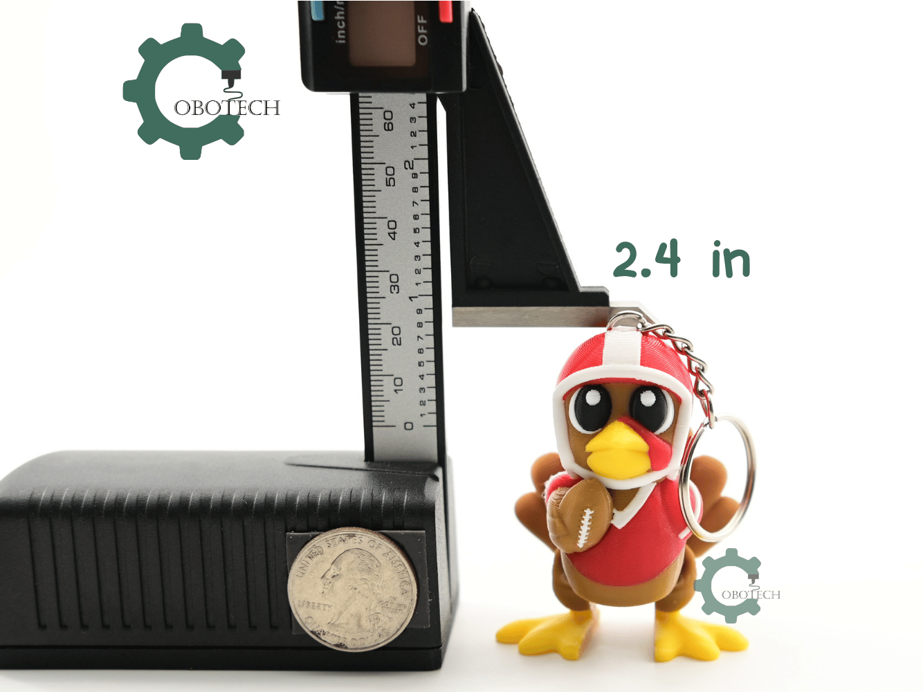 Digital Downloads - Cobotech Thanksgiving Football Turkey Articulated Keychain - Cute Backpack Keychain