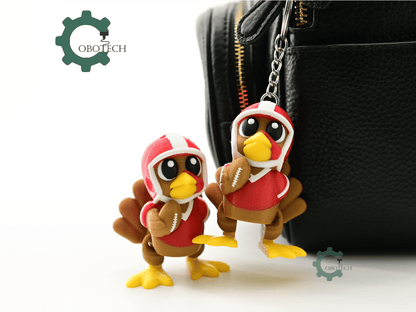 Digital Downloads - Cobotech Thanksgiving Football Turkey Articulated Keychain - Cute Backpack Keychain
