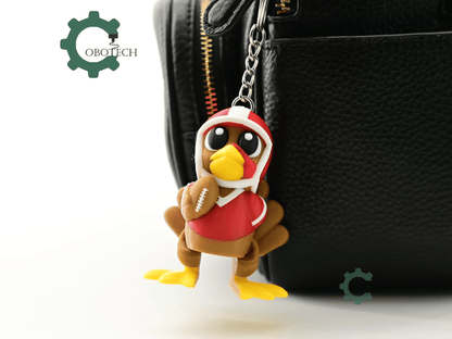Digital Downloads - Cobotech Thanksgiving Football Turkey Articulated Keychain - Cute Backpack Keychain