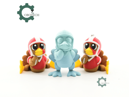 Digital Downloads - Cobotech Thanksgiving Football Turkey Articulated Keychain - Cute Backpack Keychain