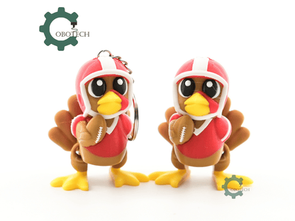 Digital Downloads - Cobotech Thanksgiving Football Turkey Articulated Keychain - Cute Backpack Keychain