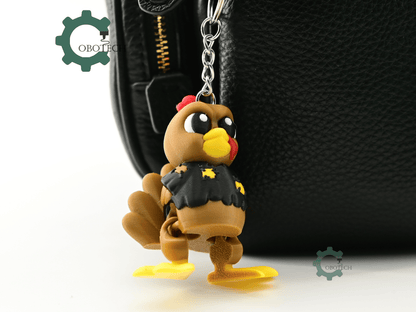 Digital Downloads - Cobotech Thanksgiving Poor Grumpy Turkey Articulated Keychain - Cute Backpack Keychain