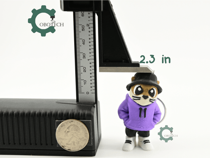 Digital Downloads - Cobotech Urban Otter In Hoodie Articulated Keychain - Cute Backpack Keychain
