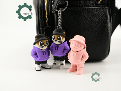 Digital Downloads - Cobotech Urban Otter In Hoodie Articulated Keychain - Cute Backpack Keychain