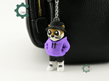 Digital Downloads - Cobotech Urban Otter In Hoodie Articulated Keychain - Cute Backpack Keychain